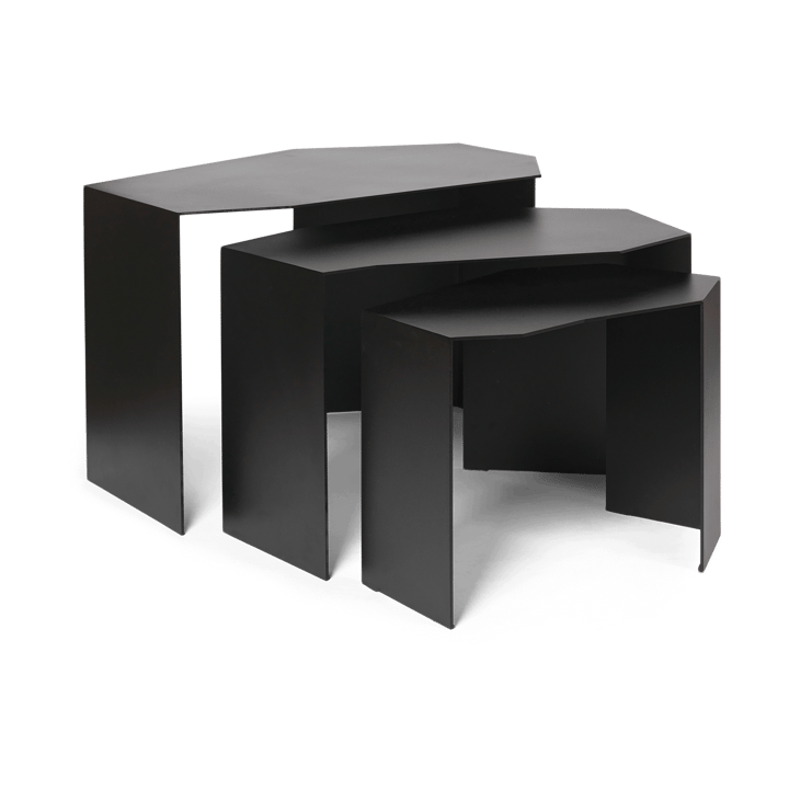 Shard cluster Beistelltisch 3er Pack - Black - Ferm LIVING