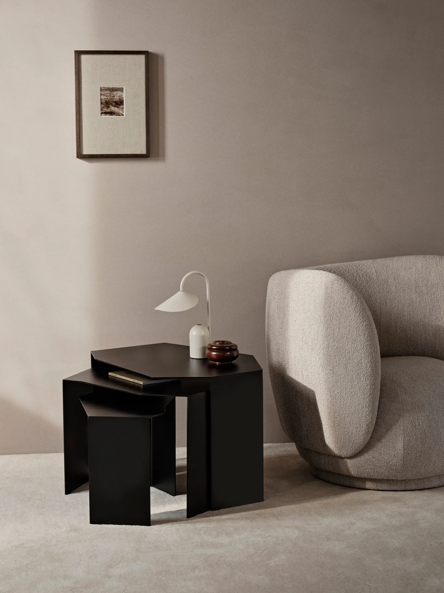 Shard cluster Beistelltisch 3er Pack, Black Ferm Living