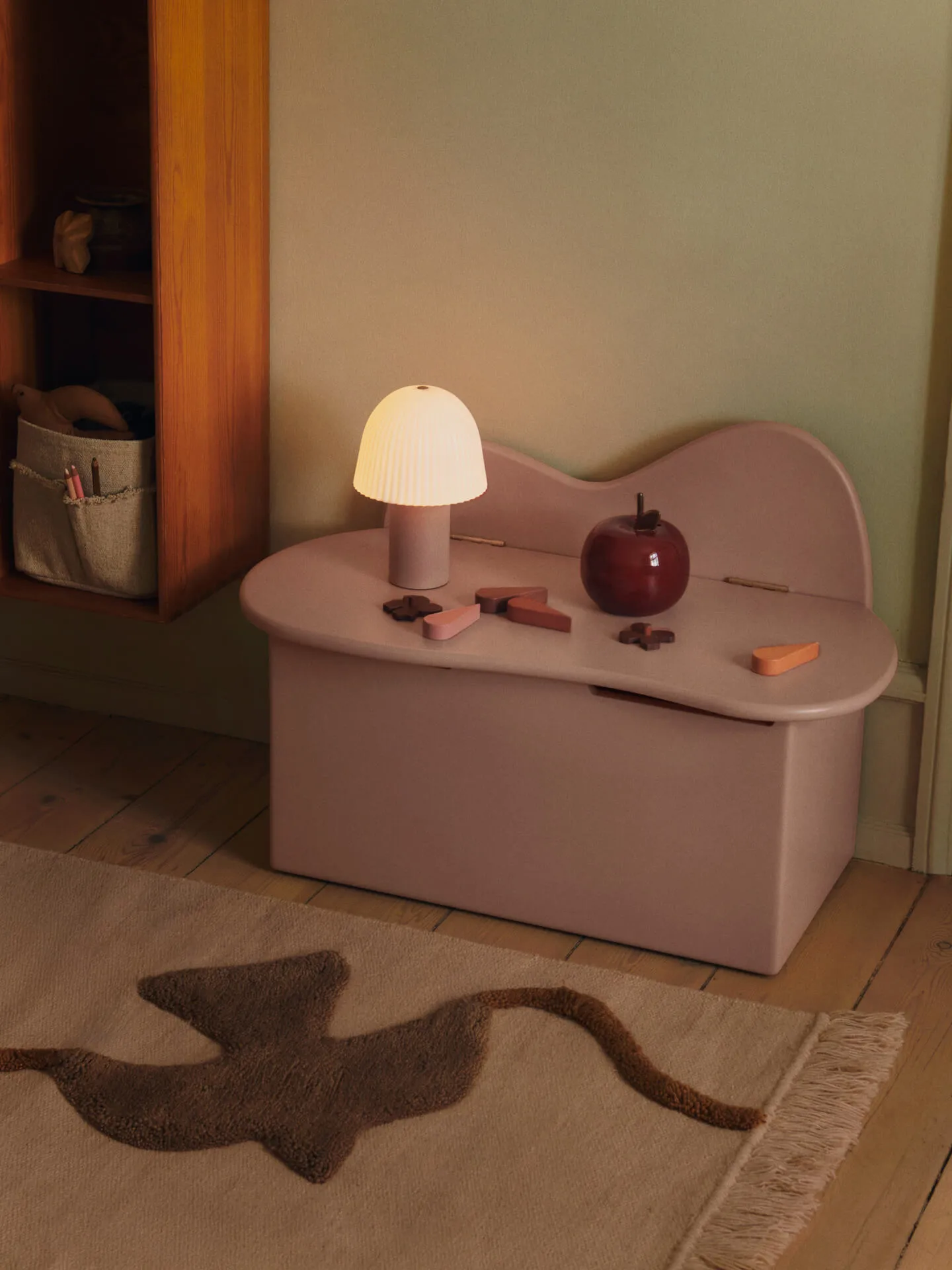 Slope Bank mit Verwahrung 75 x 38 x 51cm, Rose Ferm Living