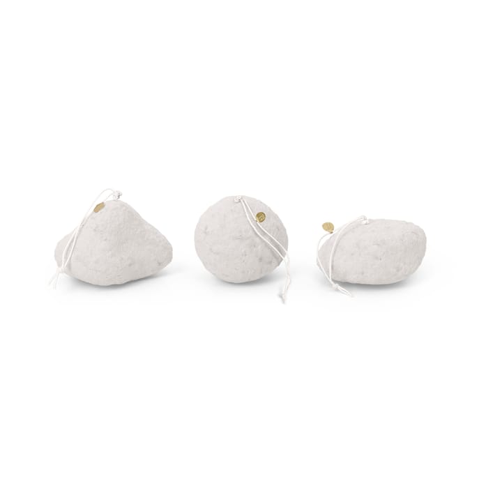 Snowball ornaments Weihnachtsbaumanhänger 3 Teile - White - Ferm LIVING