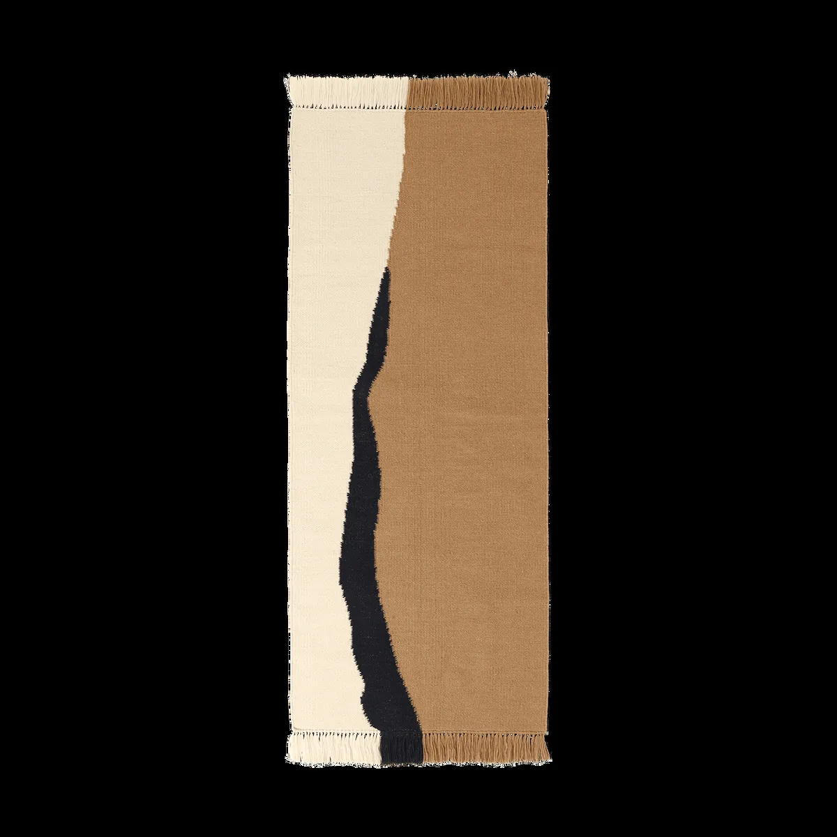 Ferm Living Soil Kelim Laufmatte Dark sand-off white, 70x180 cm