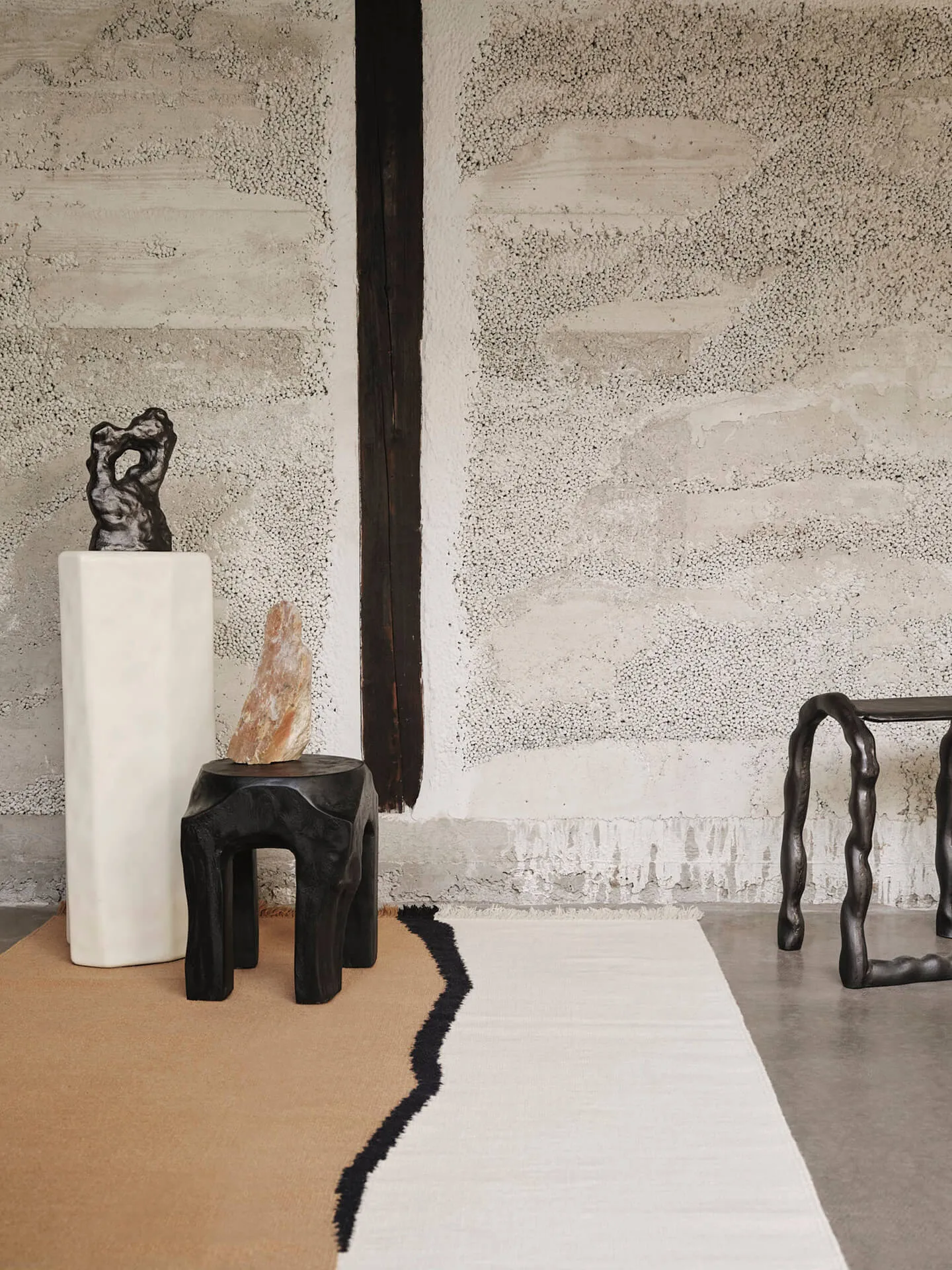 Soil Kelim Teppich, Dark sand-off white, 140x200 cm Ferm Living