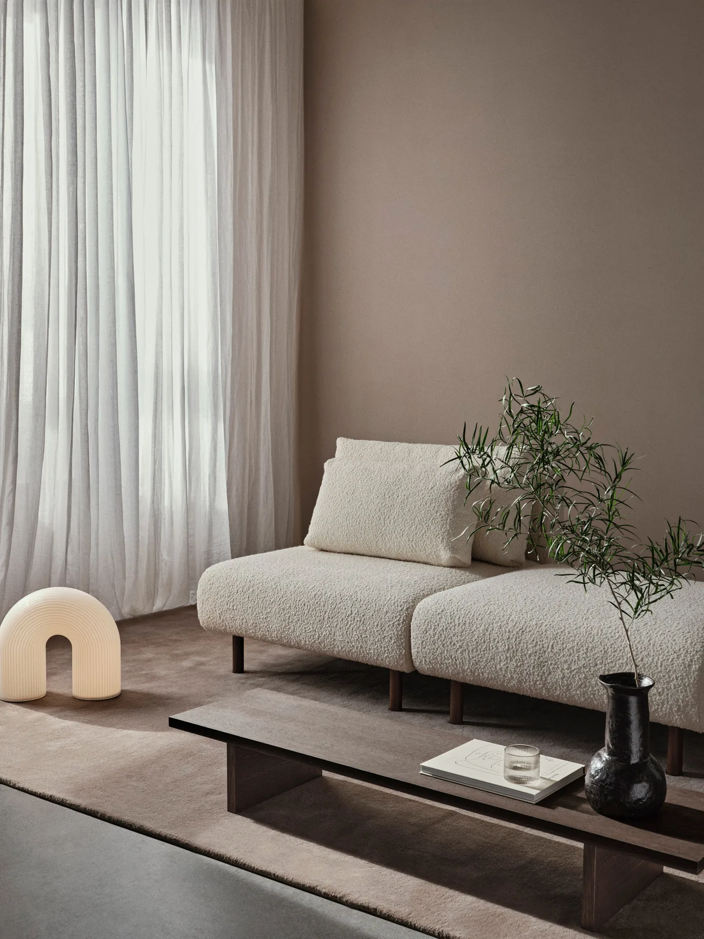 Stille getufteter Teppich, Ash Brown, 200x300 cm Ferm Living