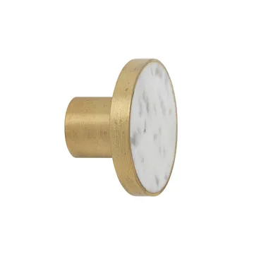 Stone Wandhaken groß - Weißer Marmor - Messing - Ferm Living