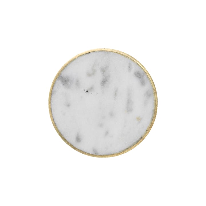 Stone Wandhaken groß, Weißer Marmor - Messing Ferm Living