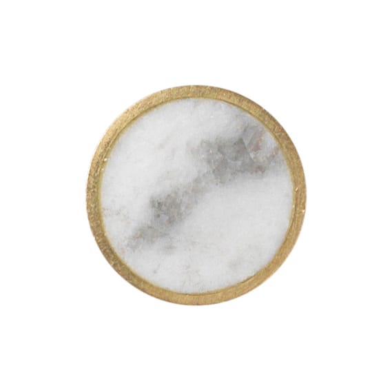 Stone Wandhaken klein, Weißer Marmor - Messing Ferm Living