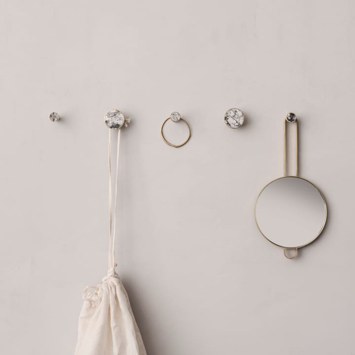Stone Wandhaken klein, Weißer Marmor - Messing Ferm Living