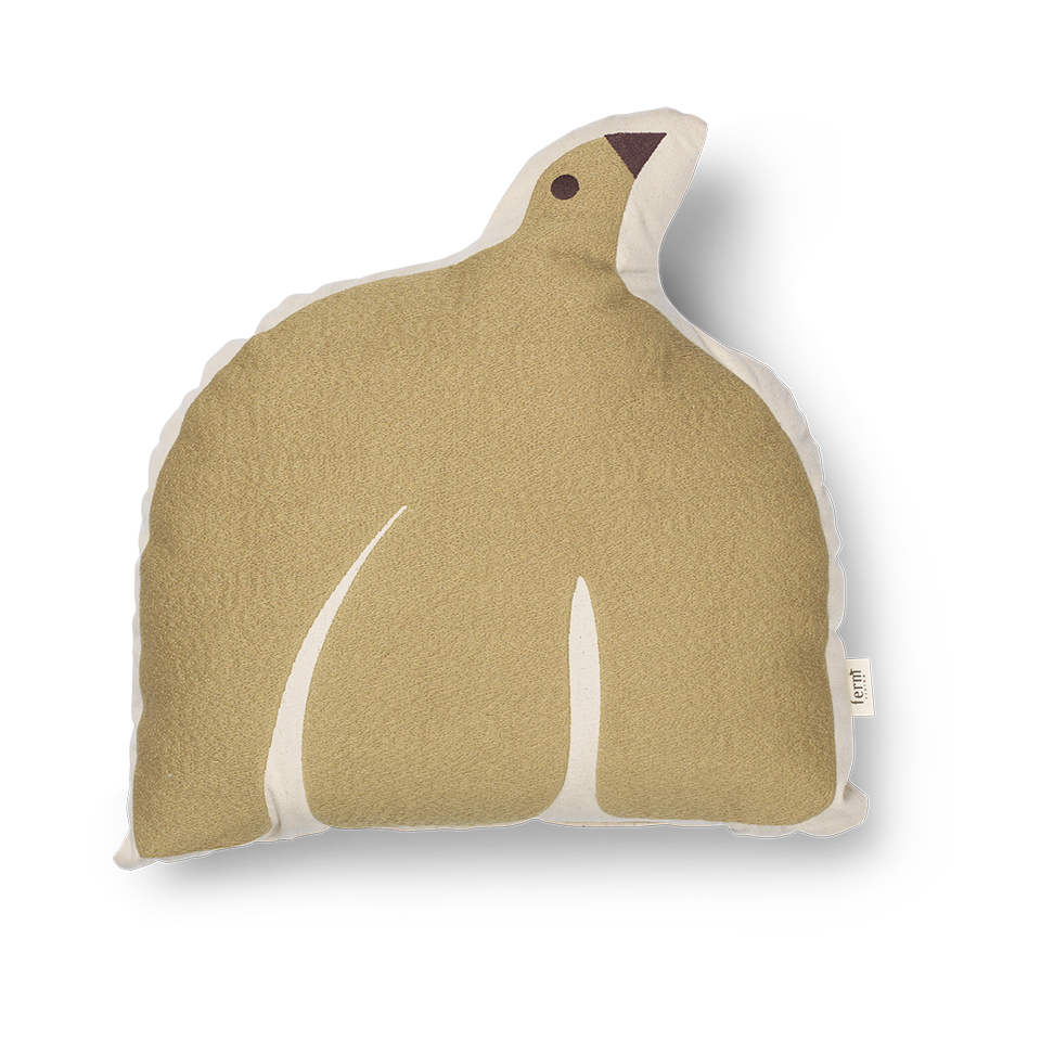 Ferm Living Swif bird Kissen 40x40 cm Silver Fern | Skandinavisches Design | Zier- & Dekokissen | Beige