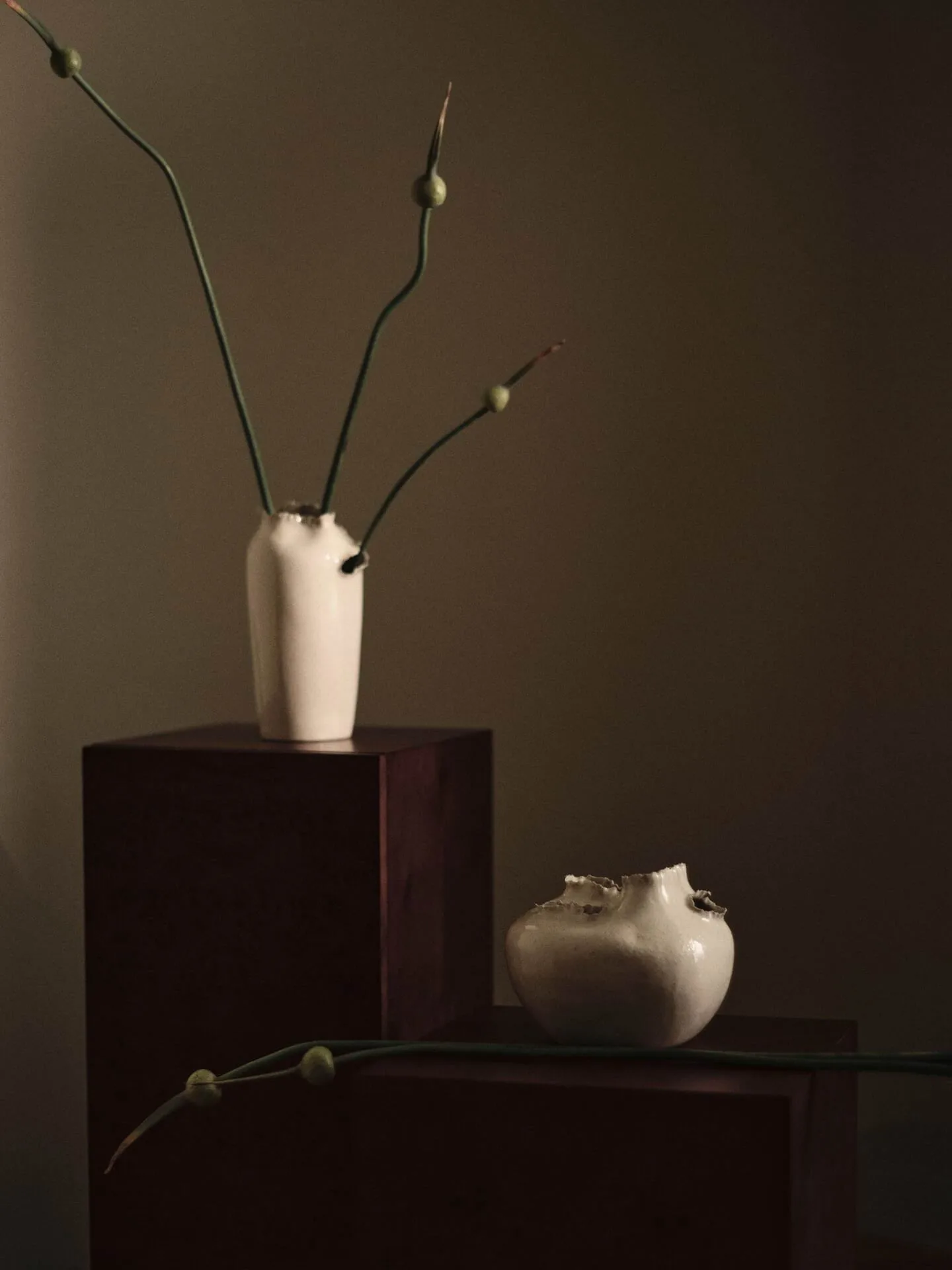 Tereo Vase, Off white gesprenkelt, 27 cm Ferm Living