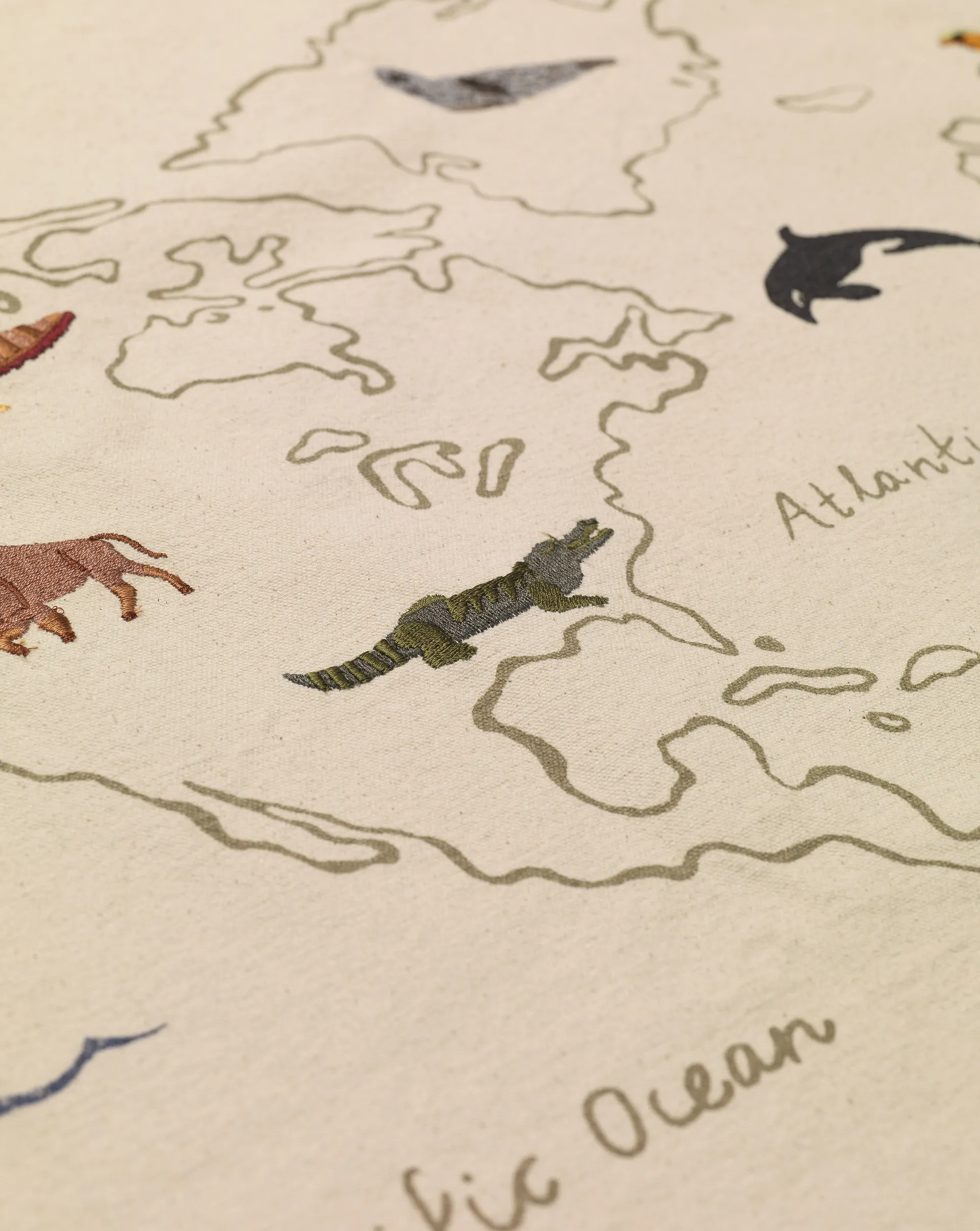 The world Stoffkarte, Offwhite Ferm Living