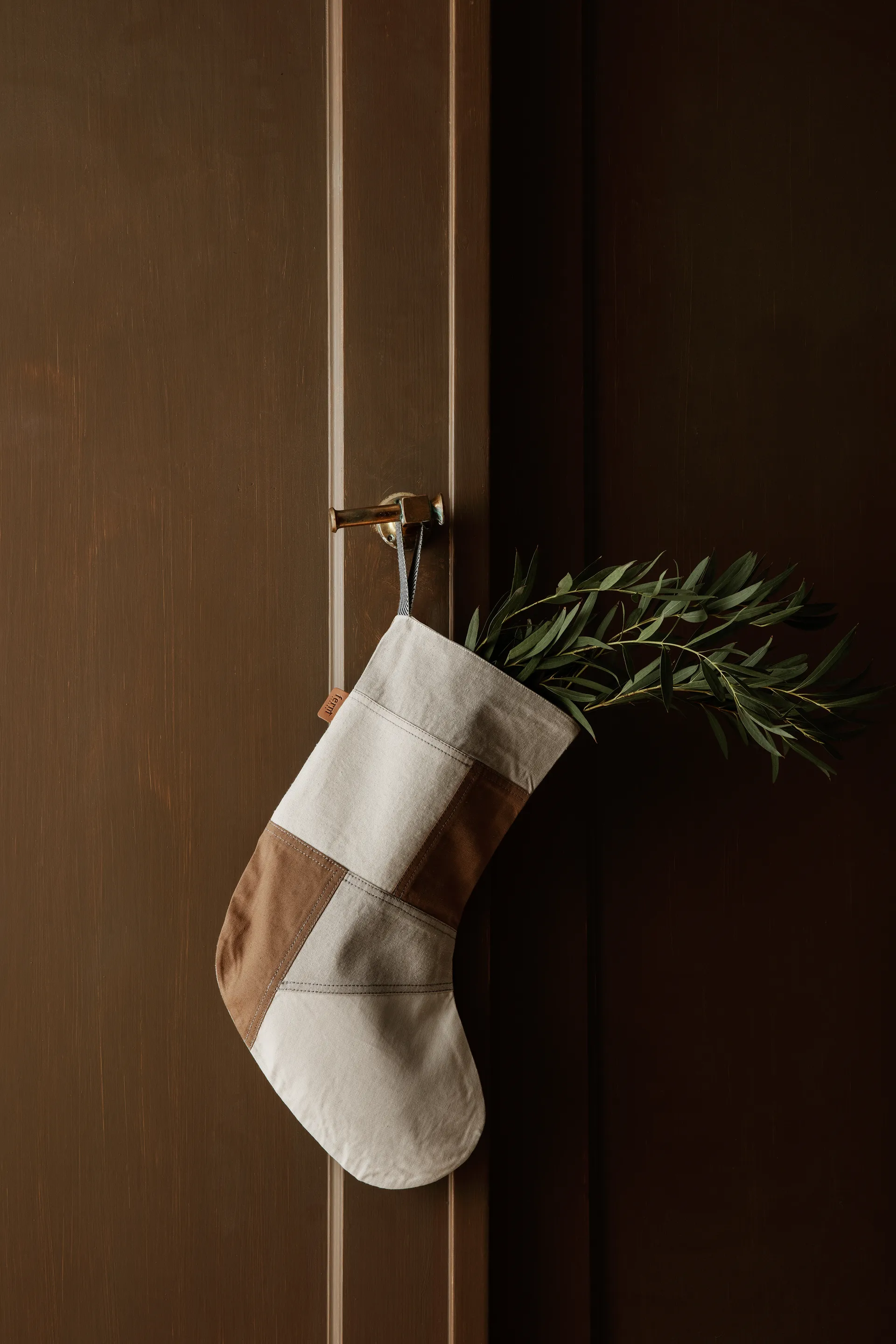 Tonal Weihnachtsstrumpf 50cm, Natural Ferm Living