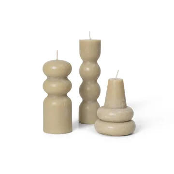 Torno Kerze 3er Pack Ø4cm - Sand - Ferm Living