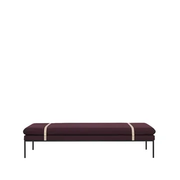 Turn Tagesbett - Stoff fiord by kvadrat bordeaux, Gestell schwarz - Ferm Living