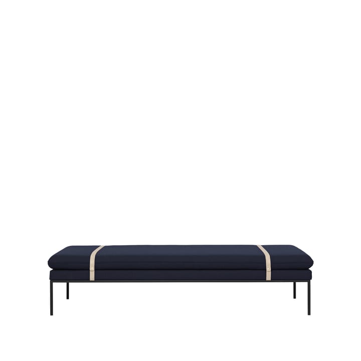 Turn Tagesbett - Stoff fiord by kvadrat dark blue, Gestell schwarz - Ferm Living