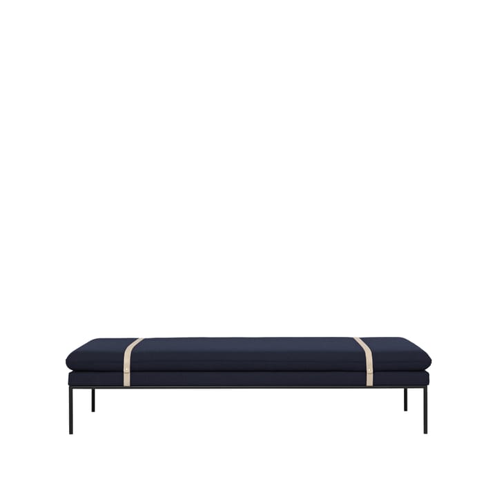 Turn Tagesbett - Stoff fiord by kvadrat dark blue, Gestell schwarz - Ferm LIVING