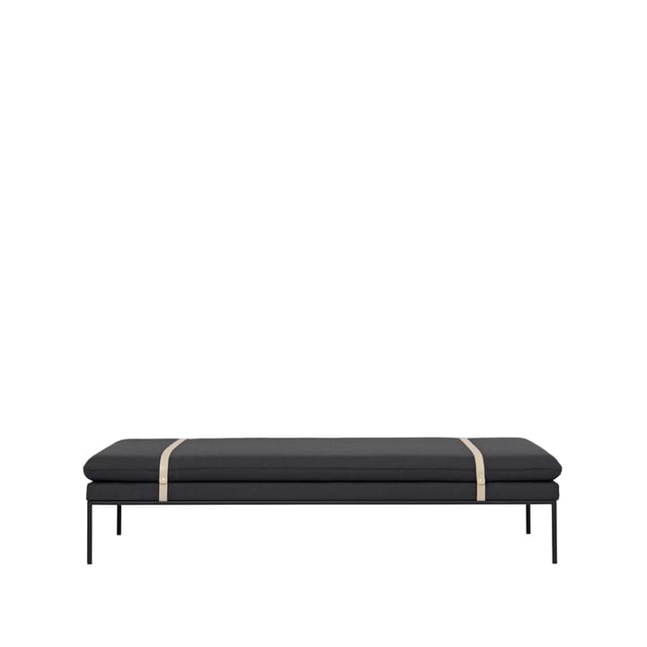 Turn Tagesbett - Stoff fiord by kvadrat dark grey, Gestell schwarz - ferm LIVING