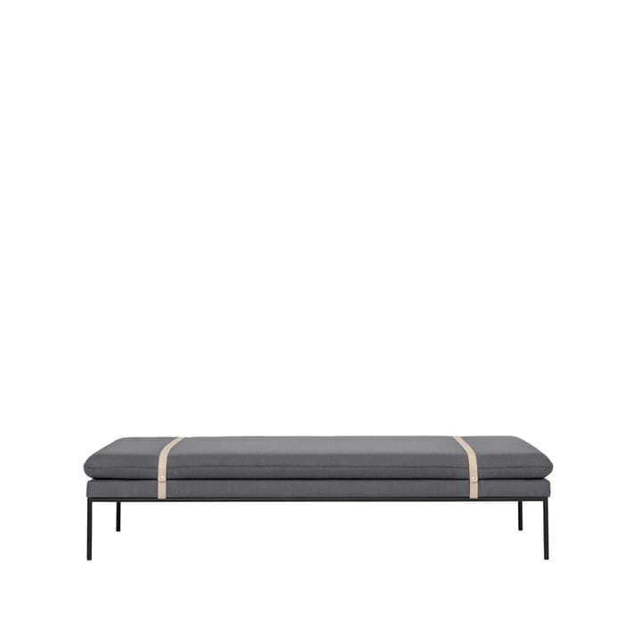 Turn Tagesbett - Stoff fiord by kvadrat light grey, Gestell schwarz - Ferm Living