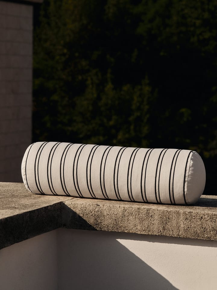 Twill bolster Zylinderkissen, Off-white-black Ferm Living