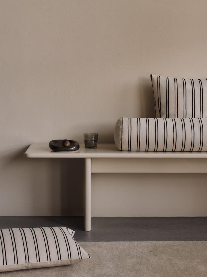 Twill bolster Zylinderkissen, Off-white-black Ferm Living
