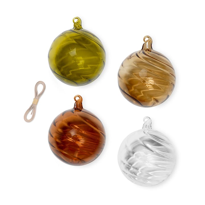 Twirl Weihnachtskugel large Ø10cm 4er Pack - Multi - ferm LIVING