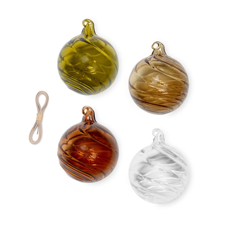 Twirl Weihnachtskugel medium Ø8cm 4er Pack - Multi - Ferm LIVING