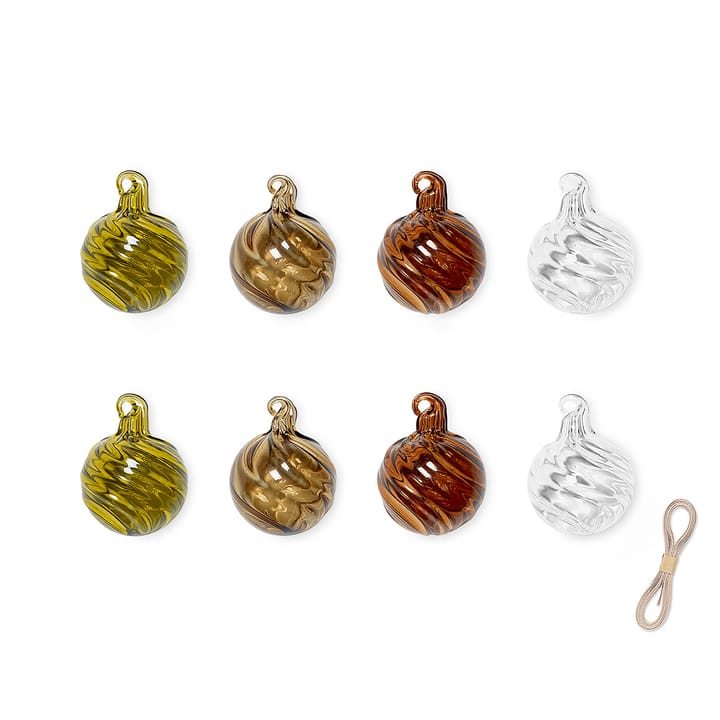 Twirl Weihnachtskugel small Ø4cm 8-pack - Multi - Ferm LIVING