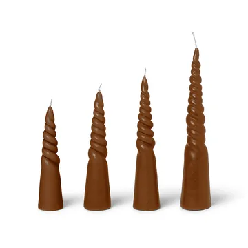 Twisted candles gedrehte Kerze 4er Pack - Amber - Ferm Living