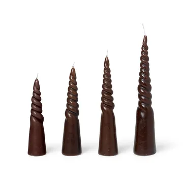 Twisted candles gedrehte Kerze 4er Pack - Brown - Ferm Living
