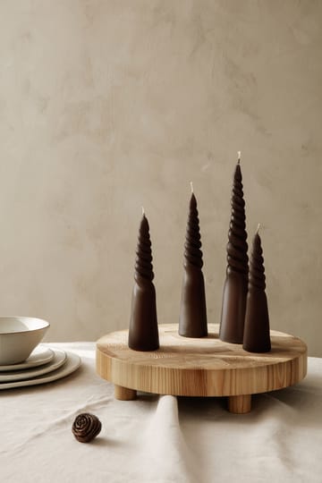 Twisted candles gedrehte Kerze 4er Pack - Brown - Ferm Living