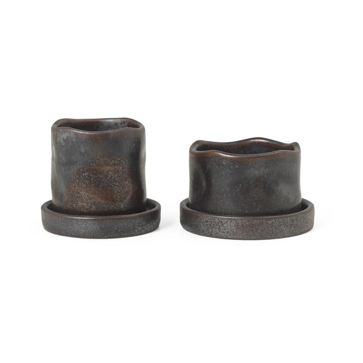 Uneru Mini Blumentopf 2 Teile, Black Ferm Living