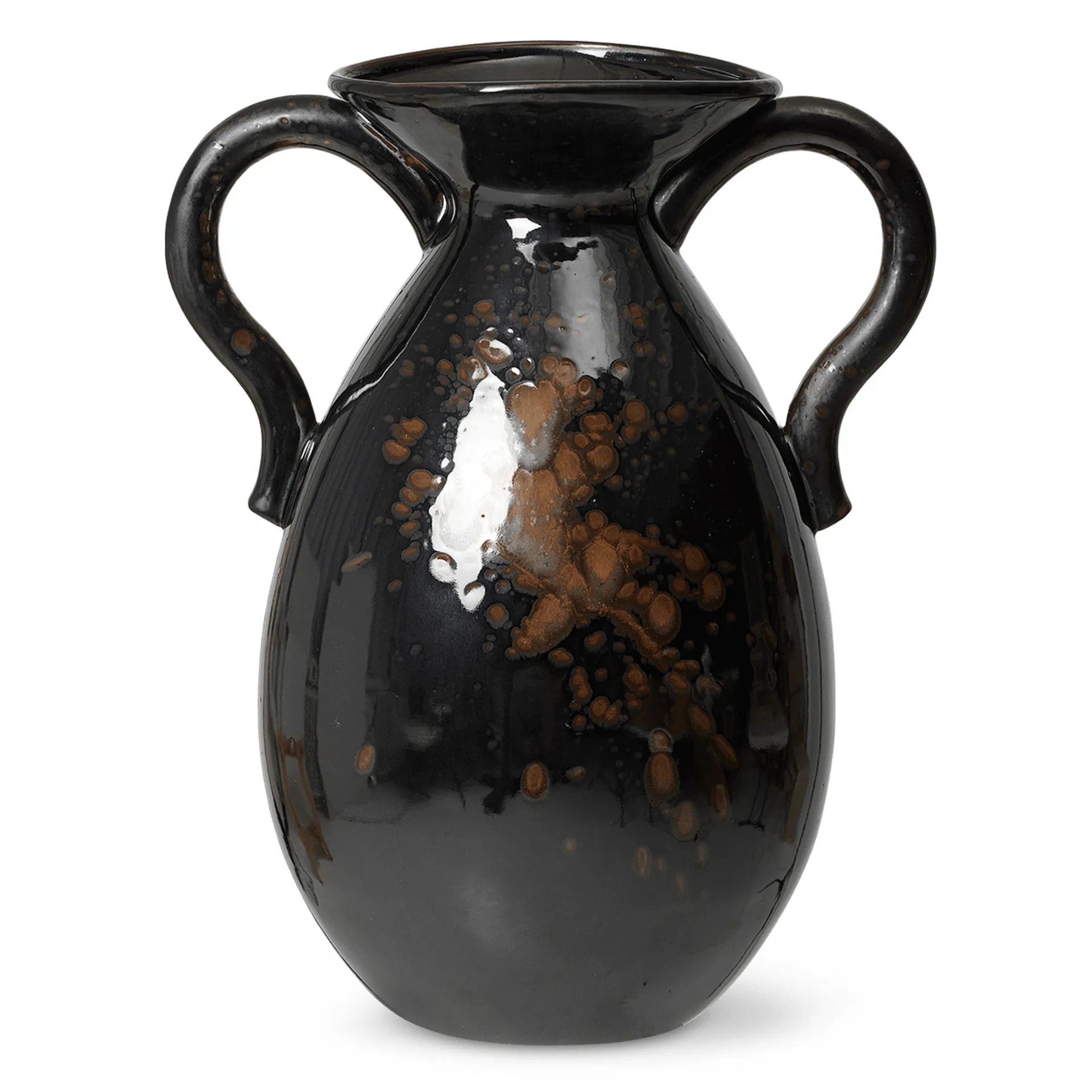 Verso Bodenvase 49cm, Schwarz-braun Ferm Living