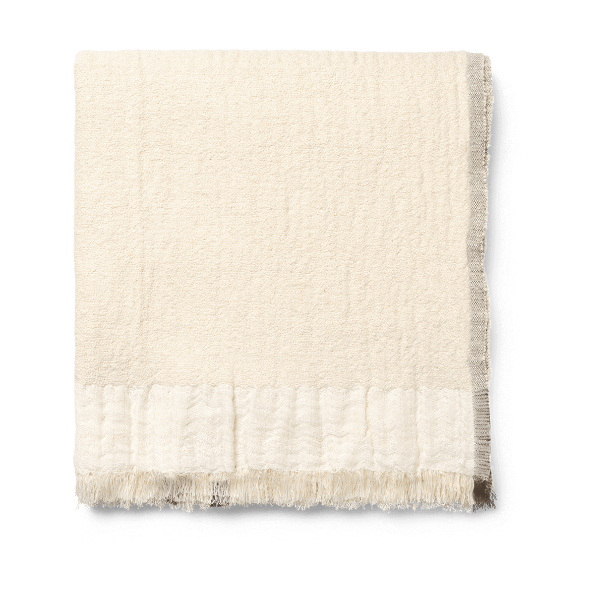 Ferm Living Weaver Plaid 120x170 cm Off-white | Skandinavisches Design | Wolldecken | Weiß