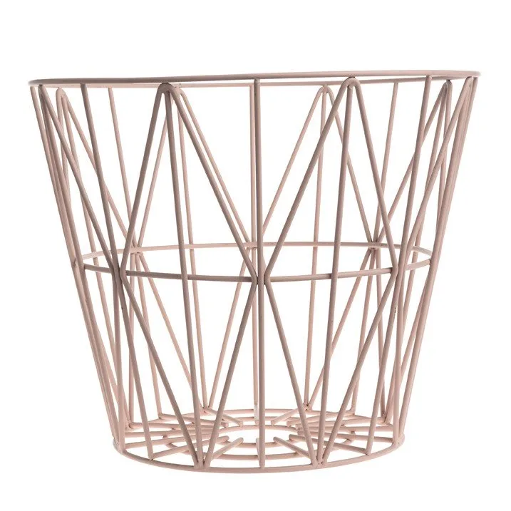 Wire Basket Korb rosa, Groß 60 x 45cm Ferm Living