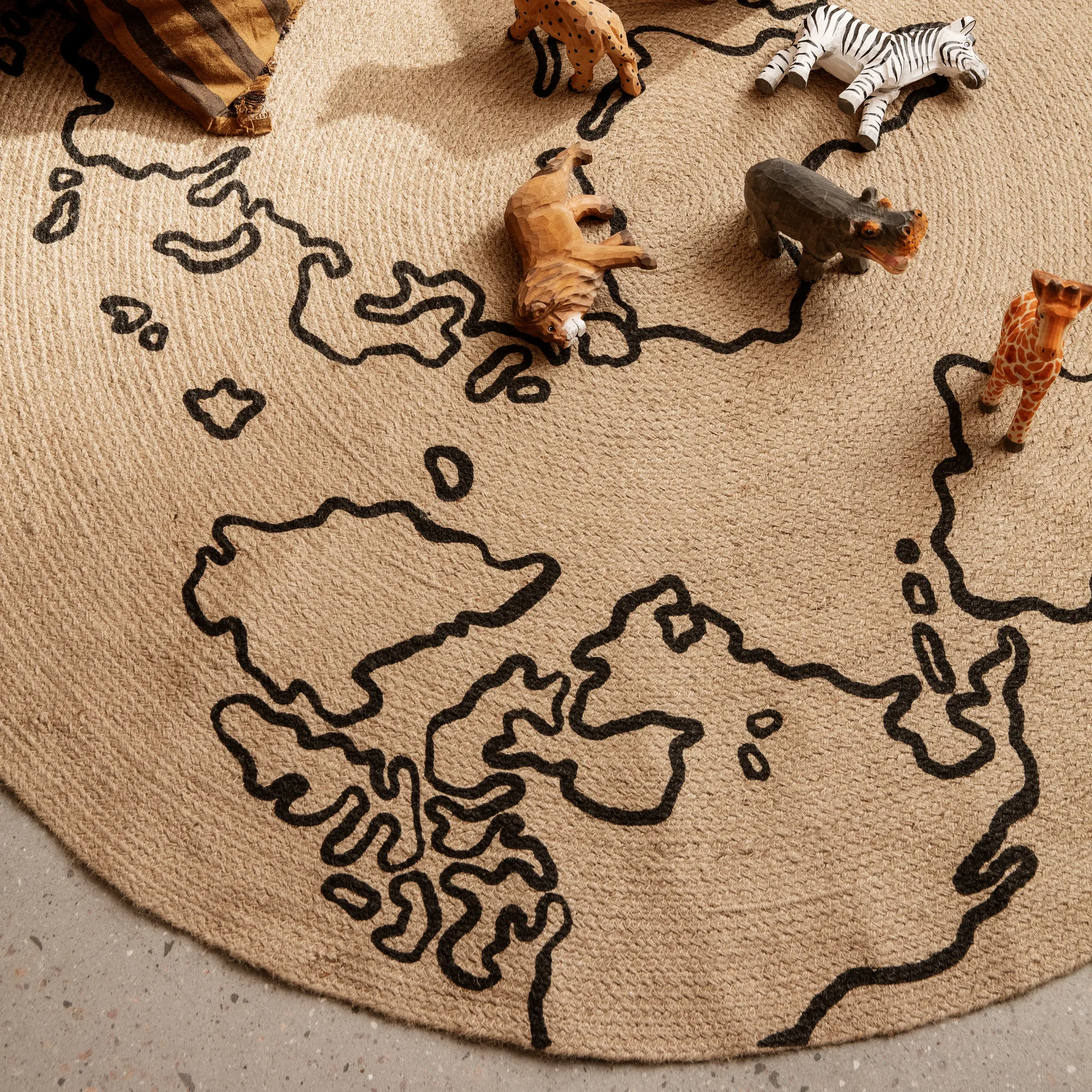 World Juteteppich large Ø130cm, Beige Ferm Living