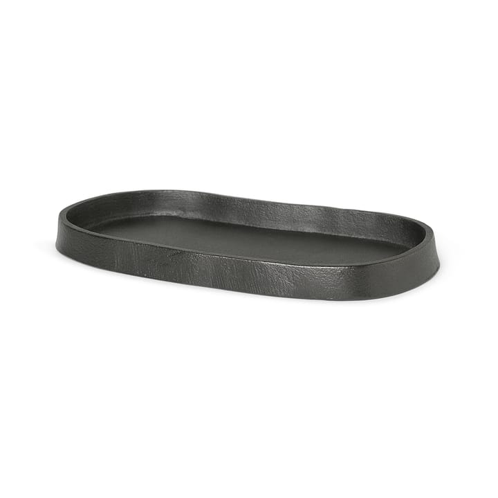 Yama Tablett oval 9,5 x 19cm - Aluminium geschwärzt - ferm LIVING