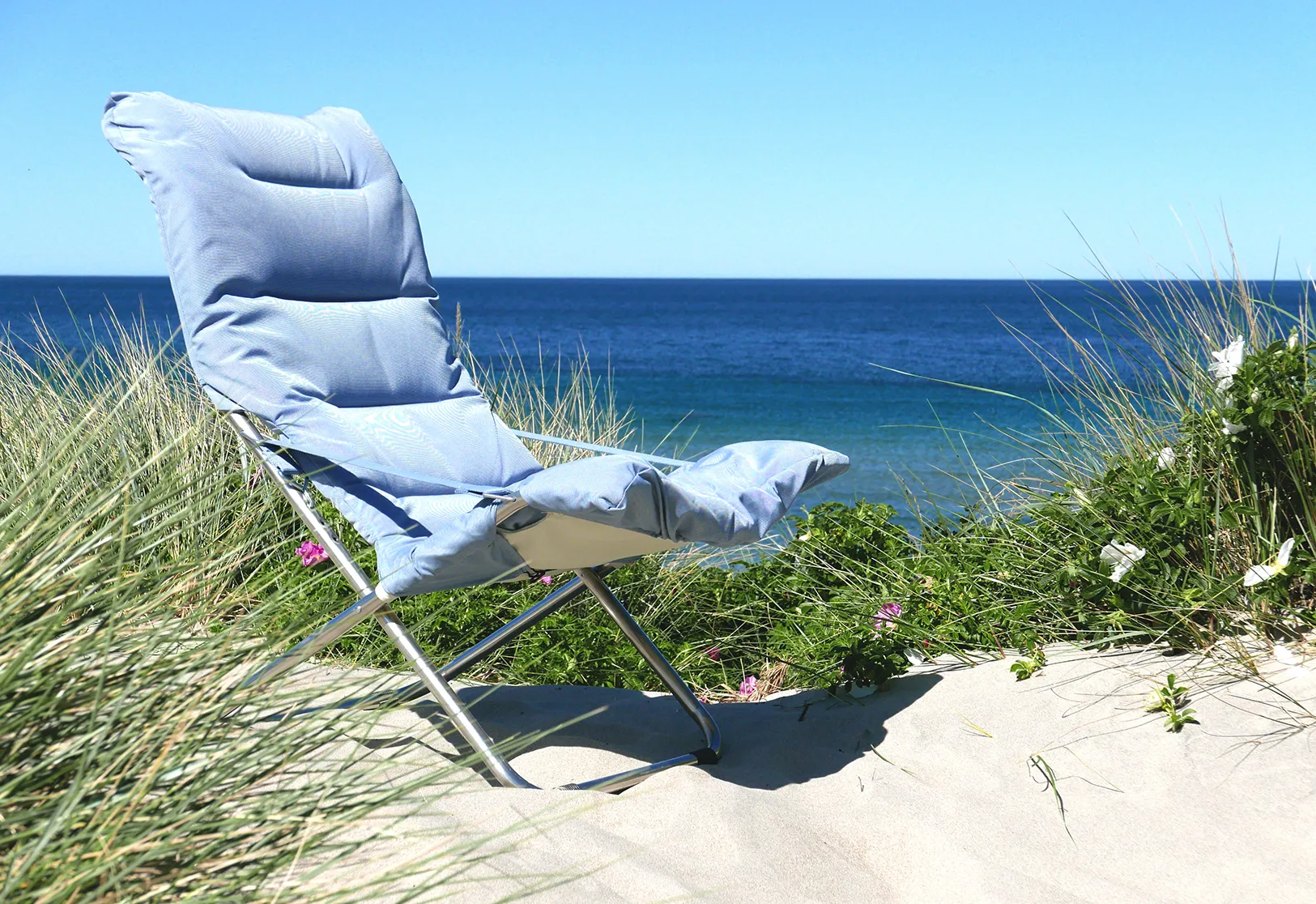 Fiesta Soft Sonnenliege, Light blue-beige supertex Fiam