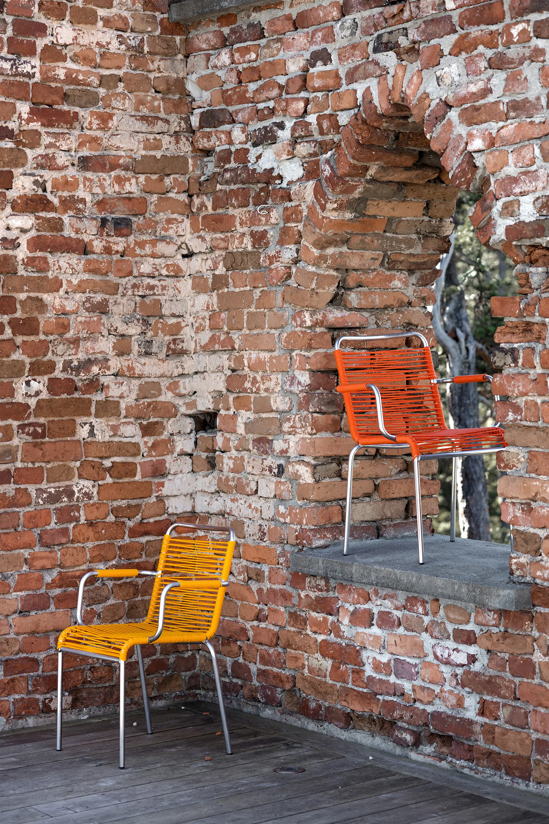 Mya Armlehnenstuhl Aluminium, Gelb Fiam