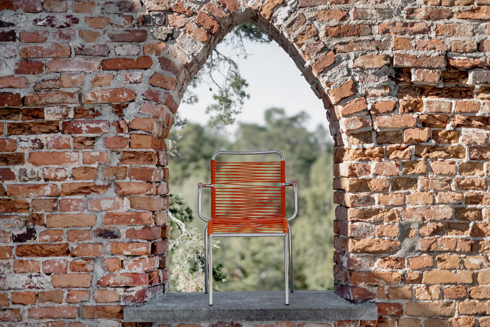 Mya Armlehnenstuhl Aluminium, Orange Fiam