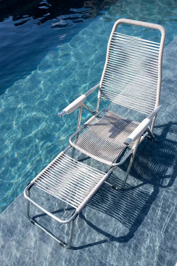Spaghetti Sonnenliege mit Fußstütze - Grau - Fiam