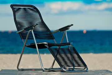 Spaghetti Sonnenliege mit Fußstütze - Schwarz - Fiam