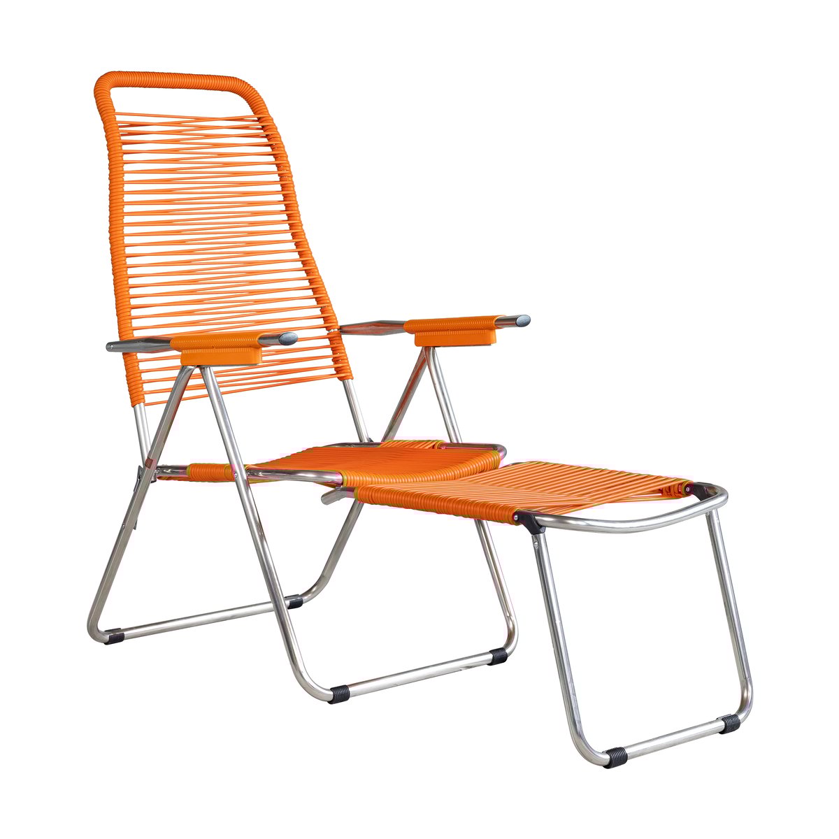 Fiam Spaghetti Sonnenstuhl mit Fußstütze Orange | Skandinavisches Design | Orange
