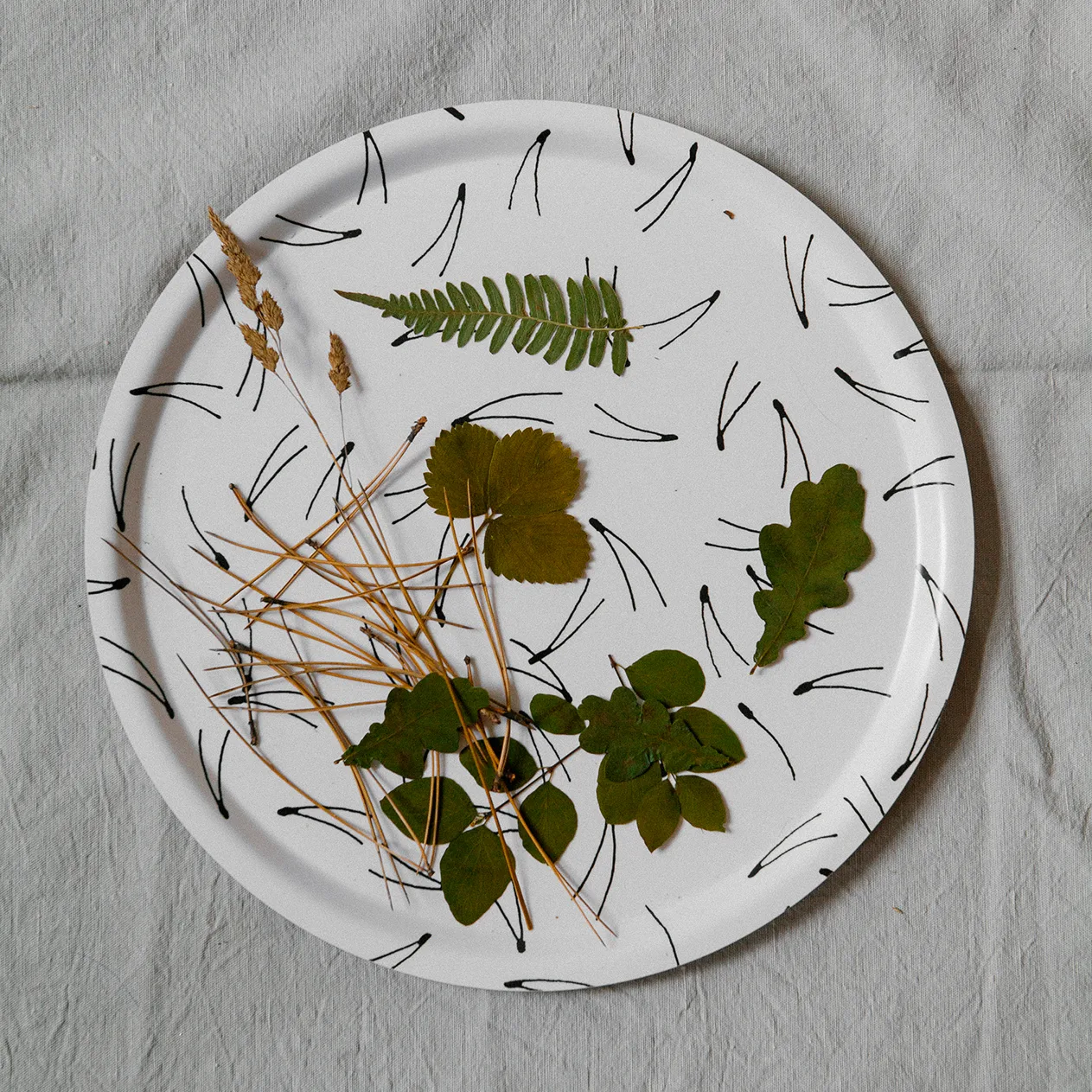 Barr Tablett Ø38cm, Schwarz-weiß Fine Little Day