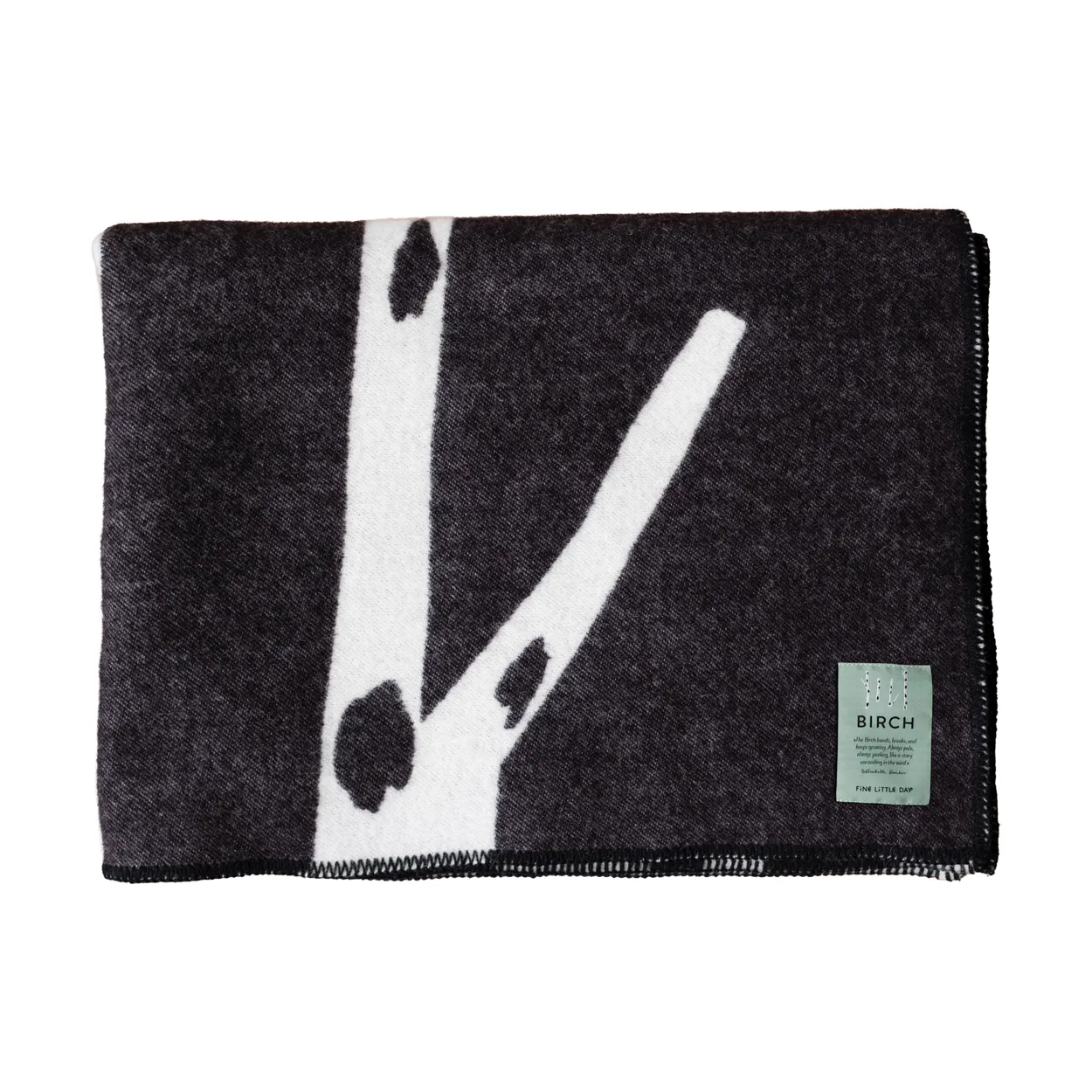 Fine Little Day Birch Decke 130×180 cm Black-white