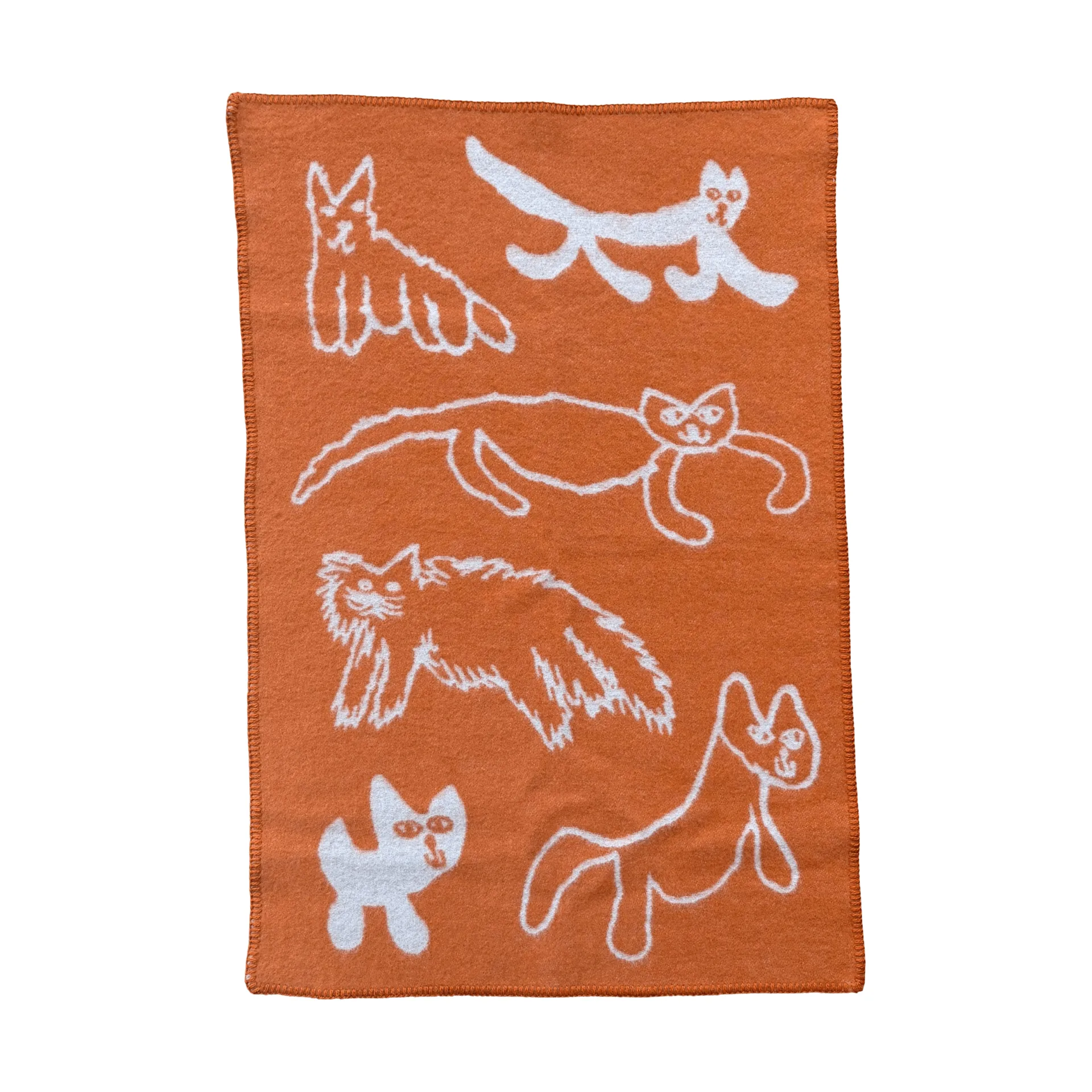Cats Wolldecke, Orange, 65x95 cm Fine Little Day