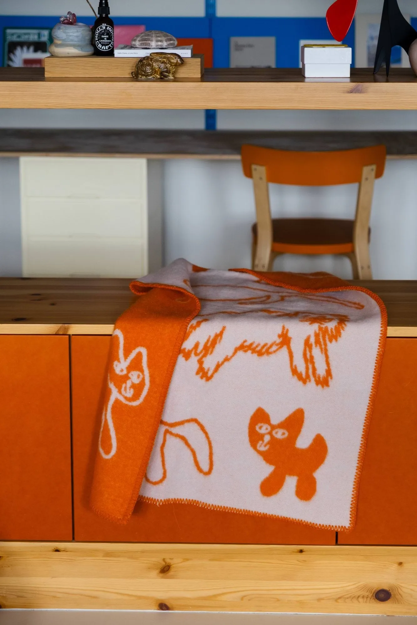 Cats Wolldecke, Orange, 65x95 cm Fine Little Day