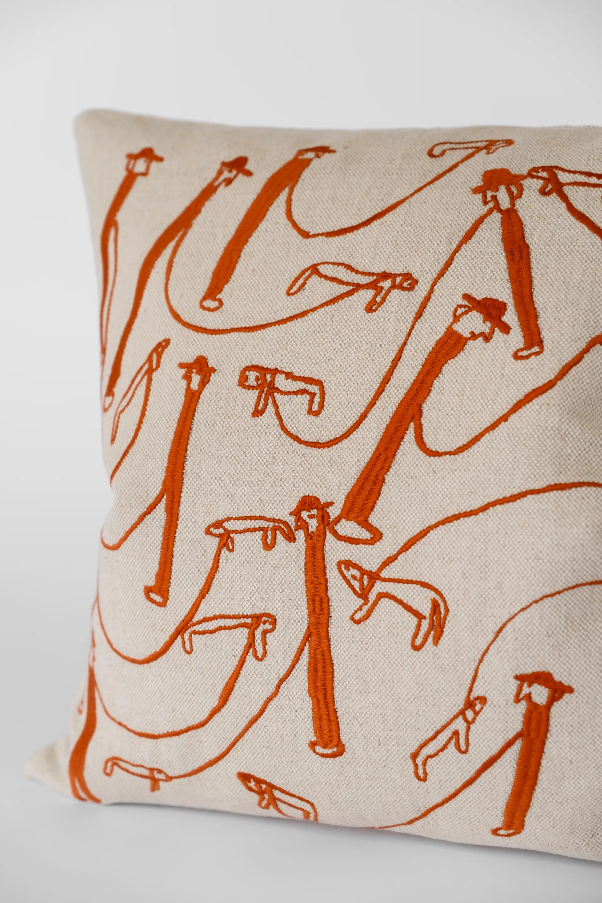 Dog walk Kissenbezug 48x48 cm, Natur-orange Fine Little Day