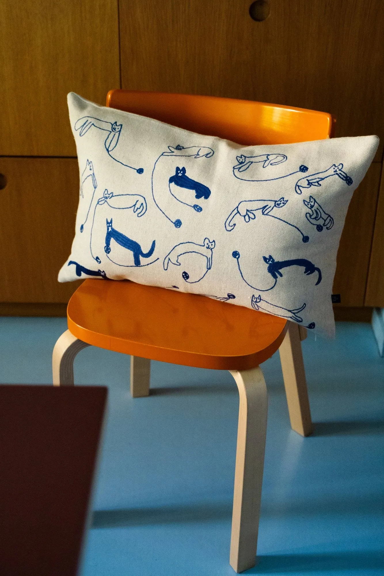 Garnkatter Kissenbezug, Natur-Blau, 35x58 cm Fine Little Day