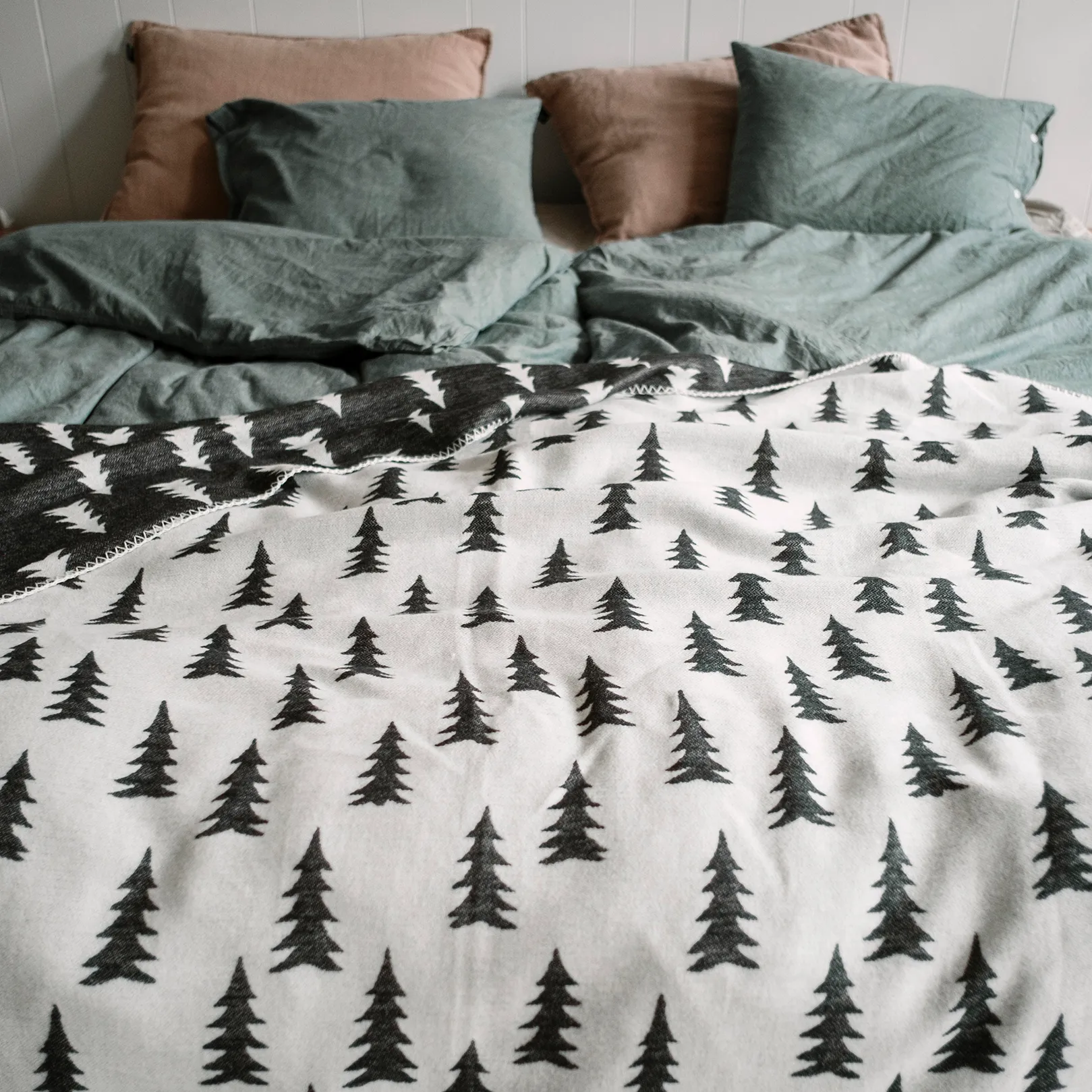 Gran gewachste Decke 140 x 180cm, Schwarz-weiß Fine Little Day