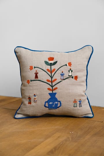 Högtid Kissenbezug 38x38cm - Natur-blau - Fine Little Day