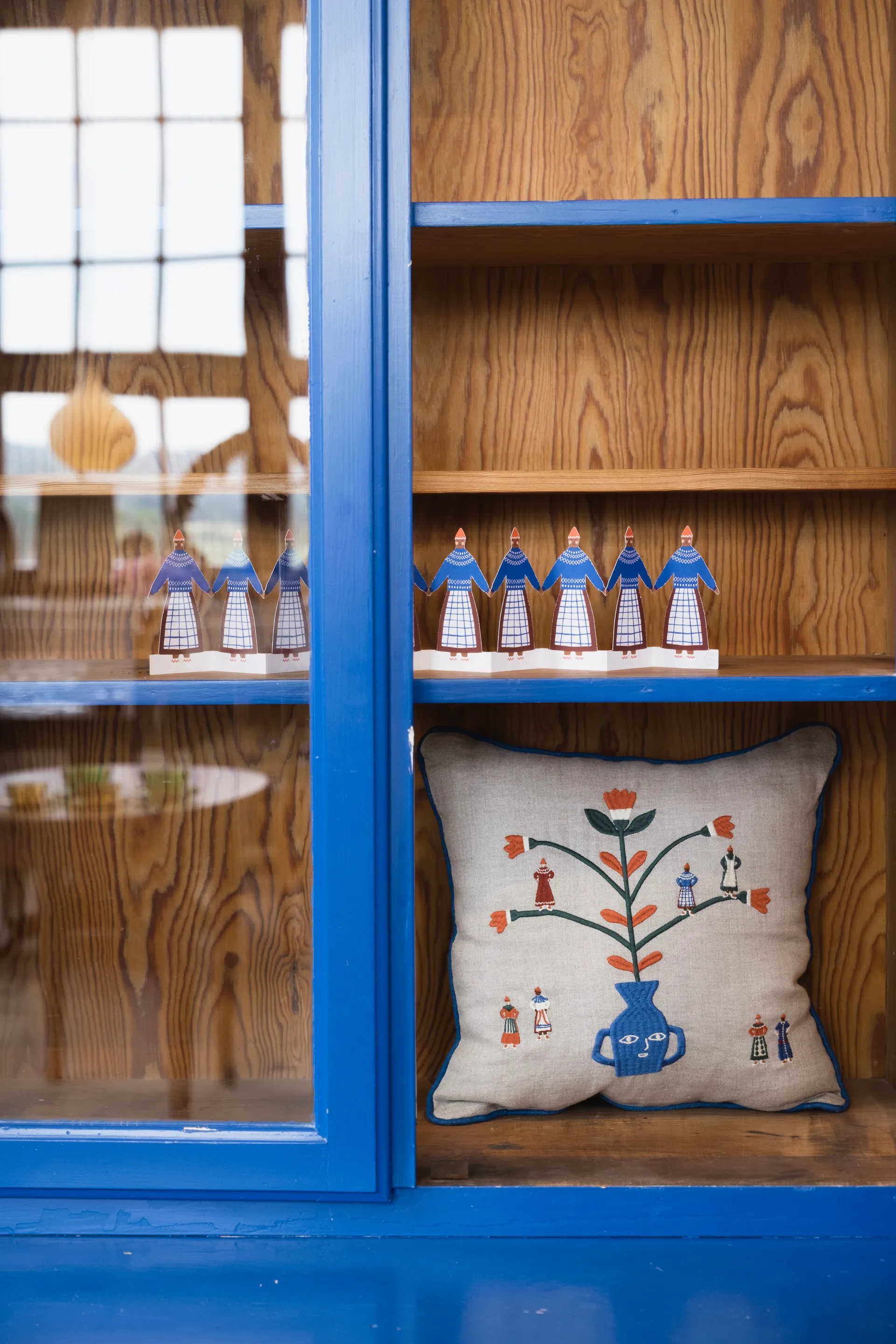 Högtid Kissenbezug 38x38cm, Natur-blau Fine Little Day